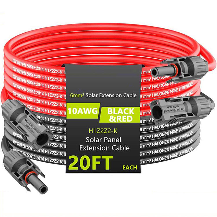 סאָלאַר פאַרלענגערונג קאַבלע 20ft 10AWG (6מם2) זונ פּאַנעל פאַרלענגערונג דראָט